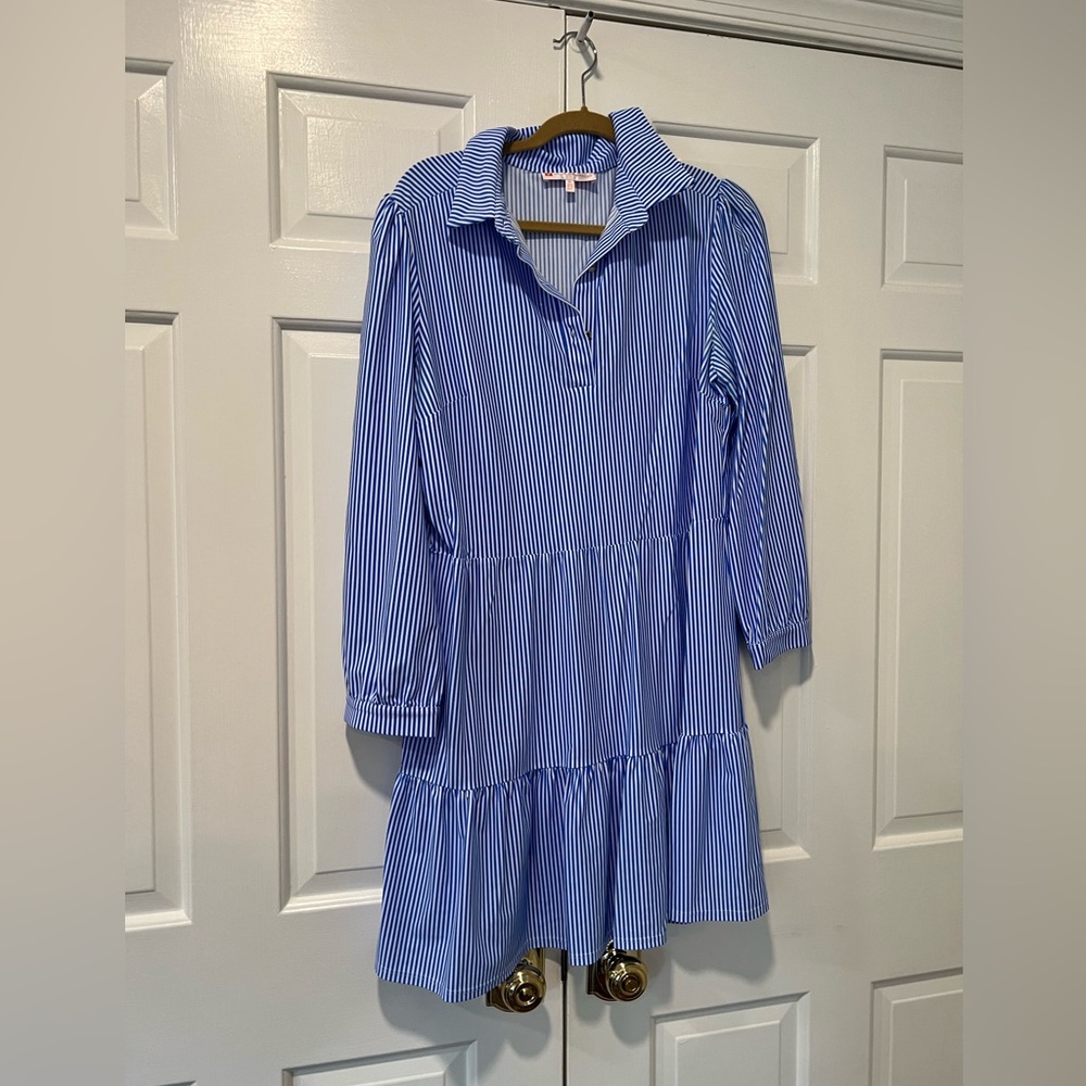 Jude Connolly Blue Pinstripe Henley Dress